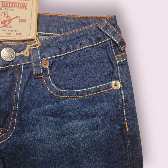 NWT True Religion Joey Super T Jeans 28 Low Rise Revival Tapered Y2K Retro Glam - Picture 4 of 16